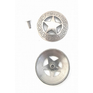 Gun black metaal Applicatie/stud voor leder STER